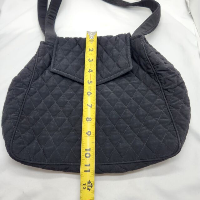 Vera Bradley Women&amp;#039;s Classic Solid Black Microfiber Quilted Handbag Purse ZV11344