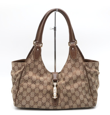 GUCCI Hand Bag Hobo GG Supreme Canvas Jackey Authentic