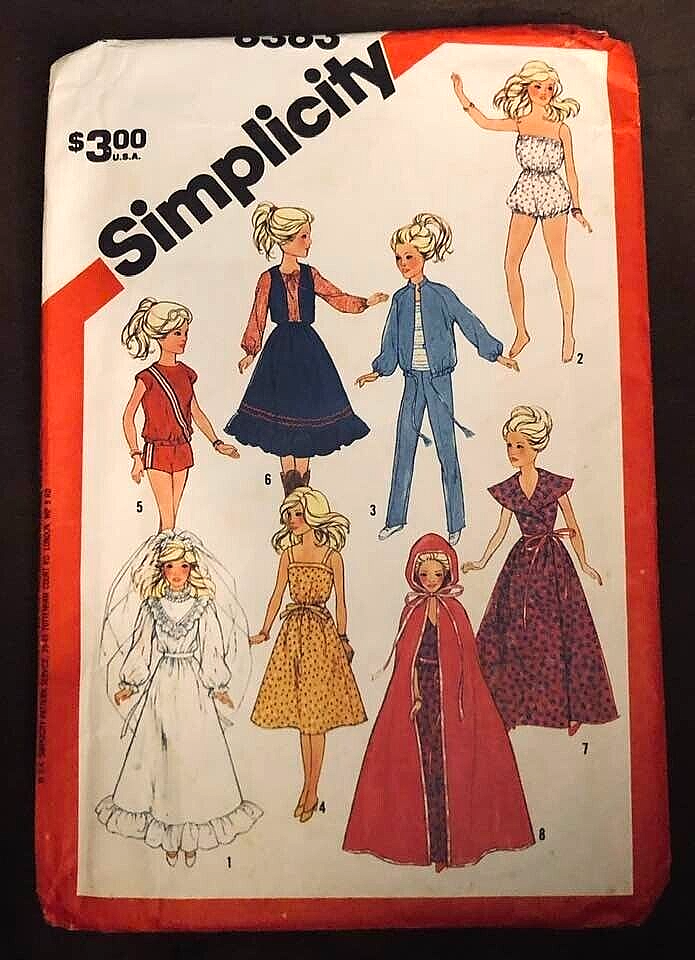 Clothes Sense Barbara 95年 ファッションセンス 服 洋書 VTG `80`s Simplicity 6363 Fashion Doll Pattern 11 ½” & 12 ½