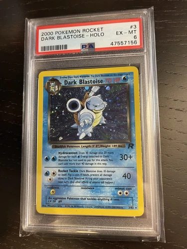 2000 Pokemon Team Rocket Dark Blastoise Holo #3/82 PSA 6 EX-MT