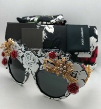 Floral DOLCE&GABBANA Sunglasses DG 4275-H 1574/87 Black-White w/Pears+Red Roses 