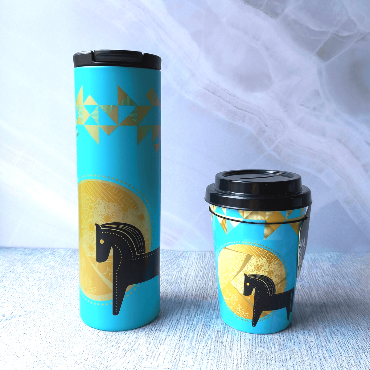 Starbucks Korea 2014 New Year Blue Horse S/S Troy Tumbler 473ml