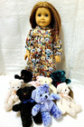 Clothes for 18" Doll ~ Teddy Bear Print Dress Nightgown AND a Little Plush Bear!