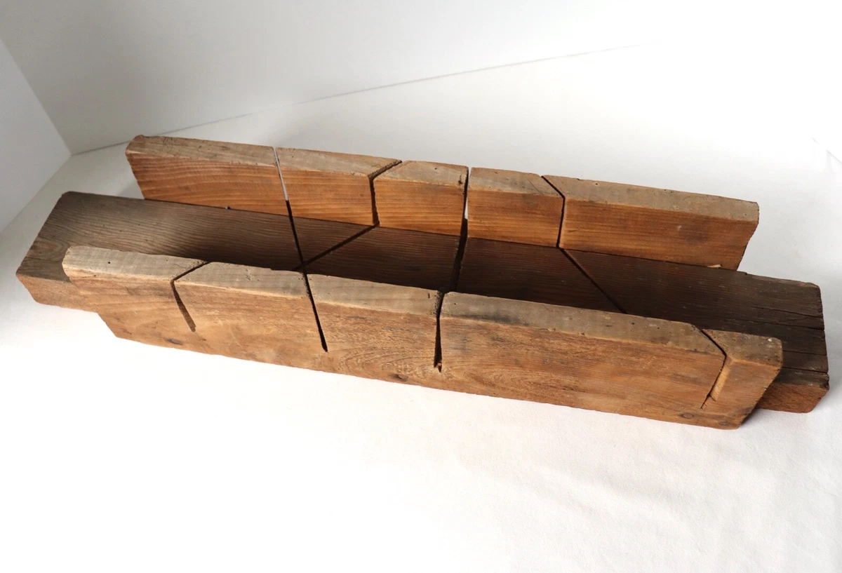 Vintage Antique Primitive Wooden Handmade Miter Box Farmhouse Find 23 1 2