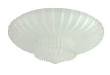 Heavy Frosted Toothed Glass Circus Tent Shape Ceiling Light Shade Cover 13.25"