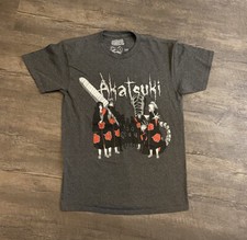 Naruto Shippuden Men's T-Shirt Small Akatsuki Graphic Print Short Sleeve Gray