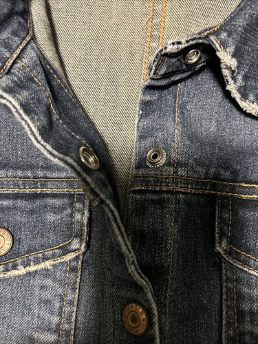 Old Navy Women’s Blue Denim 5 Snap Up Rounded Lapels Jean Jacket - Medium - Picture 7 of 22