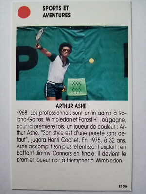ARTHUR ASHE USA Card Star Tennis French Edition 1987 87