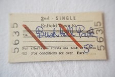 1969 Enfield Twon to Bush Hall Park British Rail Railway Train Ticket