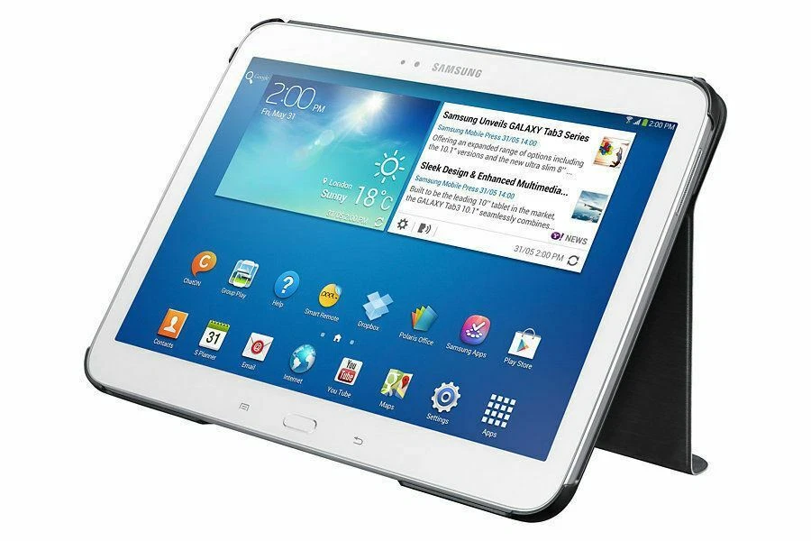 Samsung Galaxy Tab 3 Ultra Slim Light Strong Book Cover for 10.1" Tablet - Black - Image 2 of 4