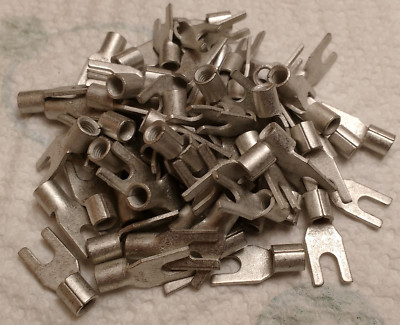 Lot of 50 Molex 19129-0008, 10-12AWG Krimptite Spade Connectors, #5-6 Stud