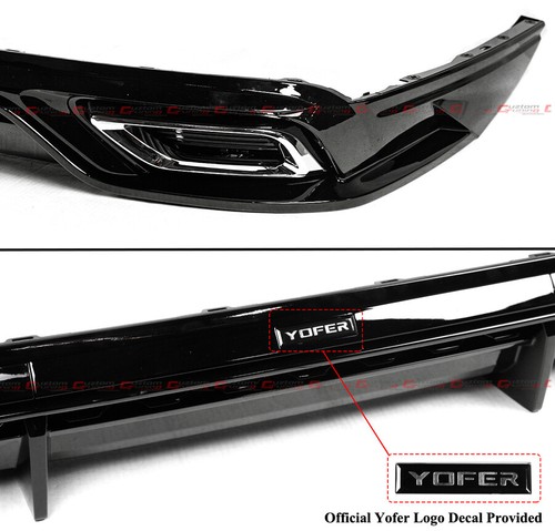 FOR 2023-25 HONDA ACCORD 11TH YOFER GLOSS BLACK FRONT BUMPER LIP + REAR DIFFUSER - Picture 18 of 19