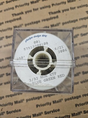 New Phelps Dodge 3/32 HUN ETP, 57513200100, Blue Green Red. 250 Ft