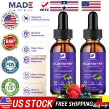 USDA Organic Elderberry & Echinacea Liquid Supplement (2 Oz)