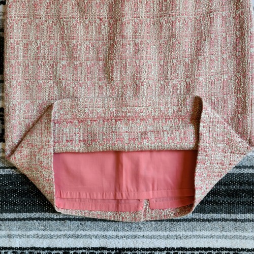 NWT Talbots Sz 6P Knee Length Straight Pencil Career Skirt Pink White Tweed - Picture 6 of 10