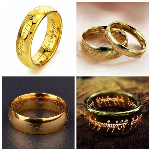 Fashion Lord of the Rings The One Ring Lotr Stainless Steel Men's Ring Size 6-12 - Afbeelding 9 van 11