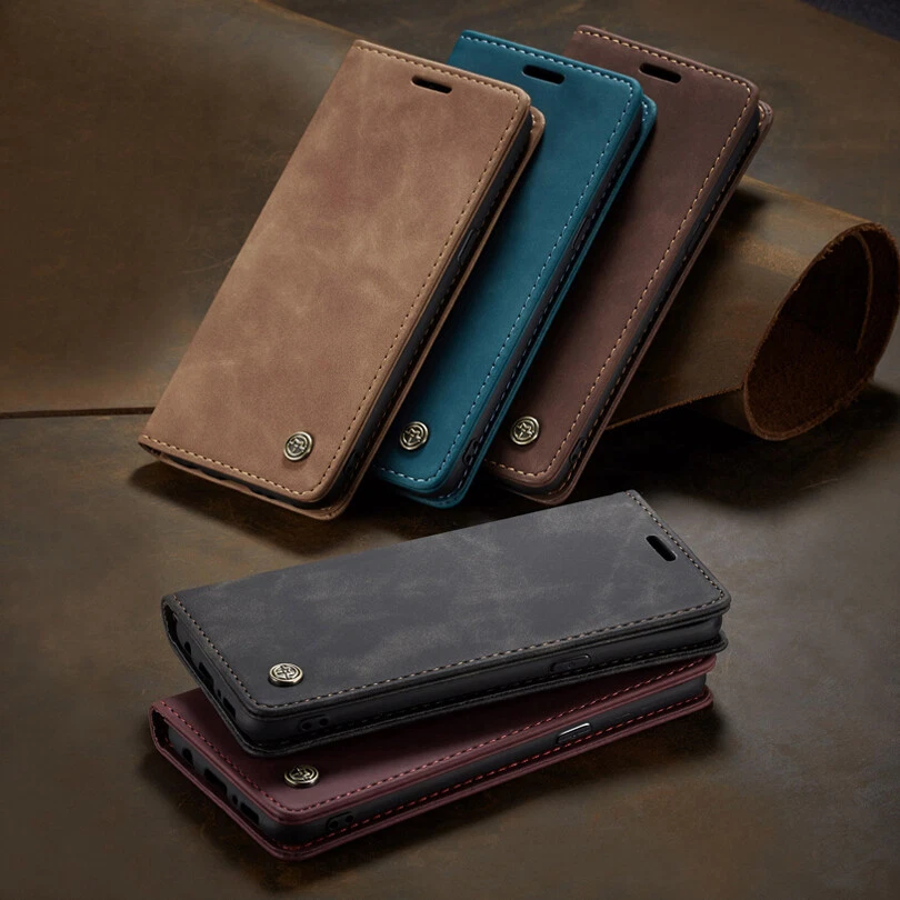 Funda de cuero para Samsung Galaxy S10e/S9/S8+/S7 Edge billetera magnética abatible Foto 2 de 4