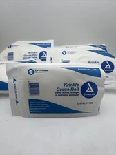 5 ROLLS STERILE DYNAREX KRINKLE GAUZE ROLL 4.5" X 4.1 YARDS 6 PLY GR11