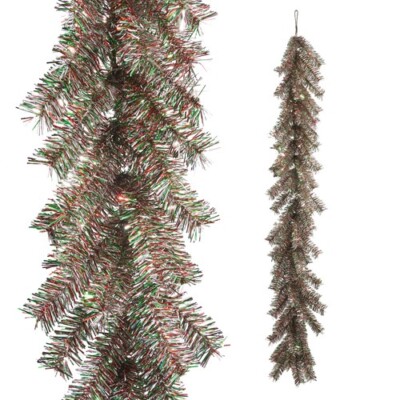 6-FT TINSEL GARLAND 72'' Multicolor Merry Christmas Plastic NEW RAZ G4402277