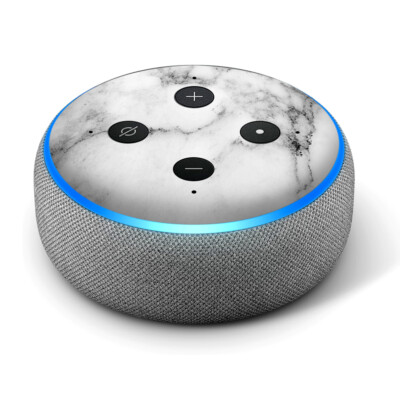 Vinyl Decal Skin for Amazon Echo Dot 3rd Gen Light Black White