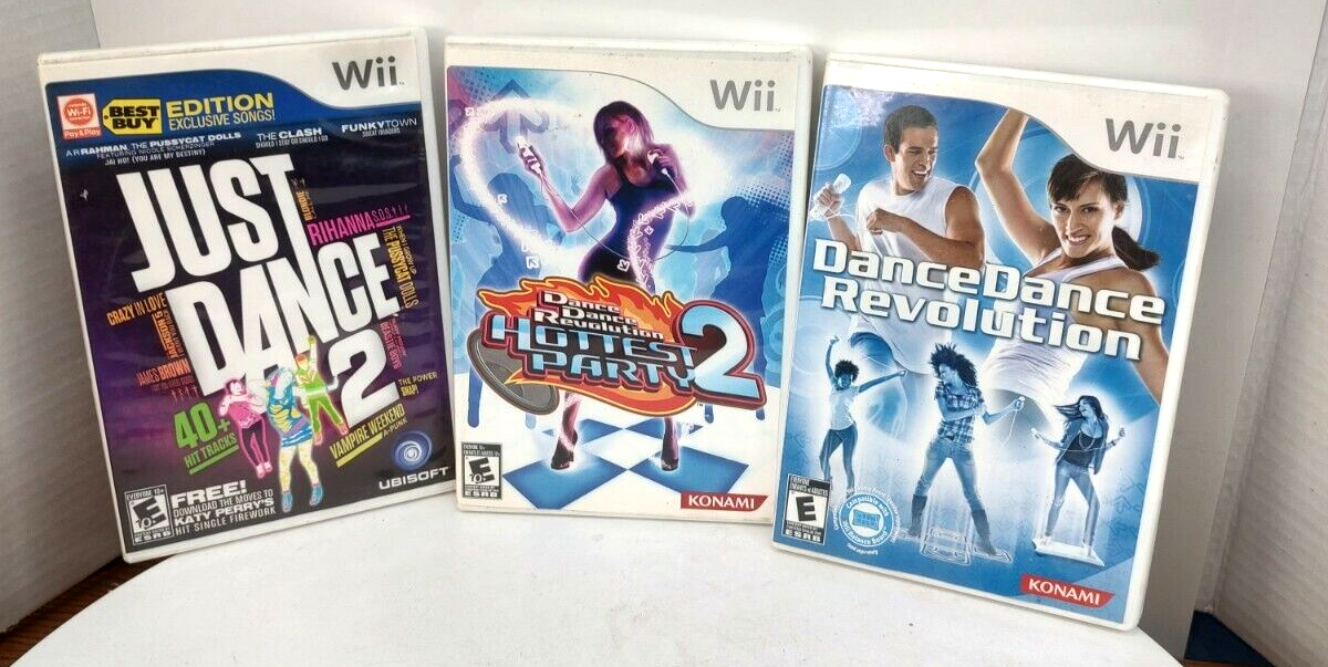 Wii Game Set 3 Just Dance & Dance Revolution & Dance Revolution 2