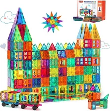 Magnetic Toys 100 Pcs Magnet Building Tiles 3D Magnetic Building Blocks Set