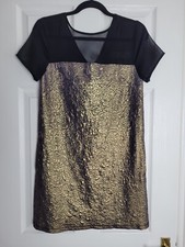 Miss Selfridge Metallic Dress UK Size Small Party Evening Dress