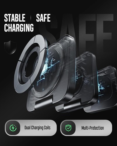 KU XIU X55 Ultra Wireless Charger Foldable 3 in1 Charging Station for Samsung - Picture 4 of 71