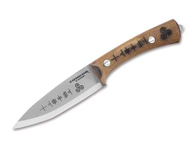 Condor Druid Knife Fahrtenmesser Outdoor 1095 Walnussholz Lederscheide  02CN262