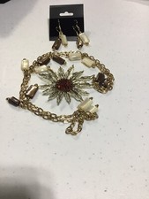 Necklace W/Earrings Sunflowers