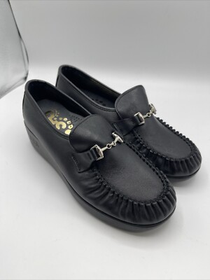 SAS Magical Black Soft Leather Loafers Women s Size 6m ( Nb24) Made In USA