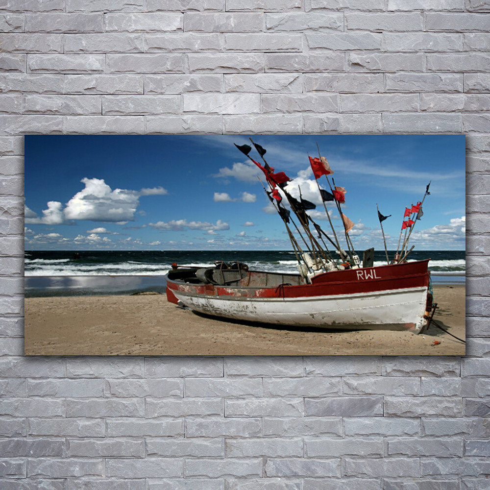 Tableau sur verre trempé 120x60 Mer Plage aux finitions brillantes haut de gamme