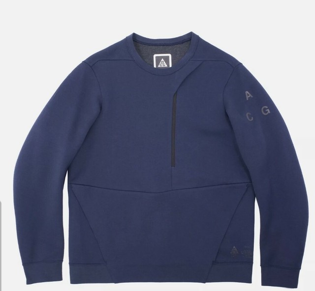 Nike NikeLab ACG Tech Fleece Crew Crewneck Sweatshirt Black 810125-010 Sz XS for sale online | eBay