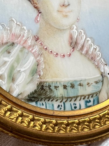 19c. Viktorianische handgemalte Miniaturmalerei Portrait Kaiserin Josephine signiert - Bild 5 von 9