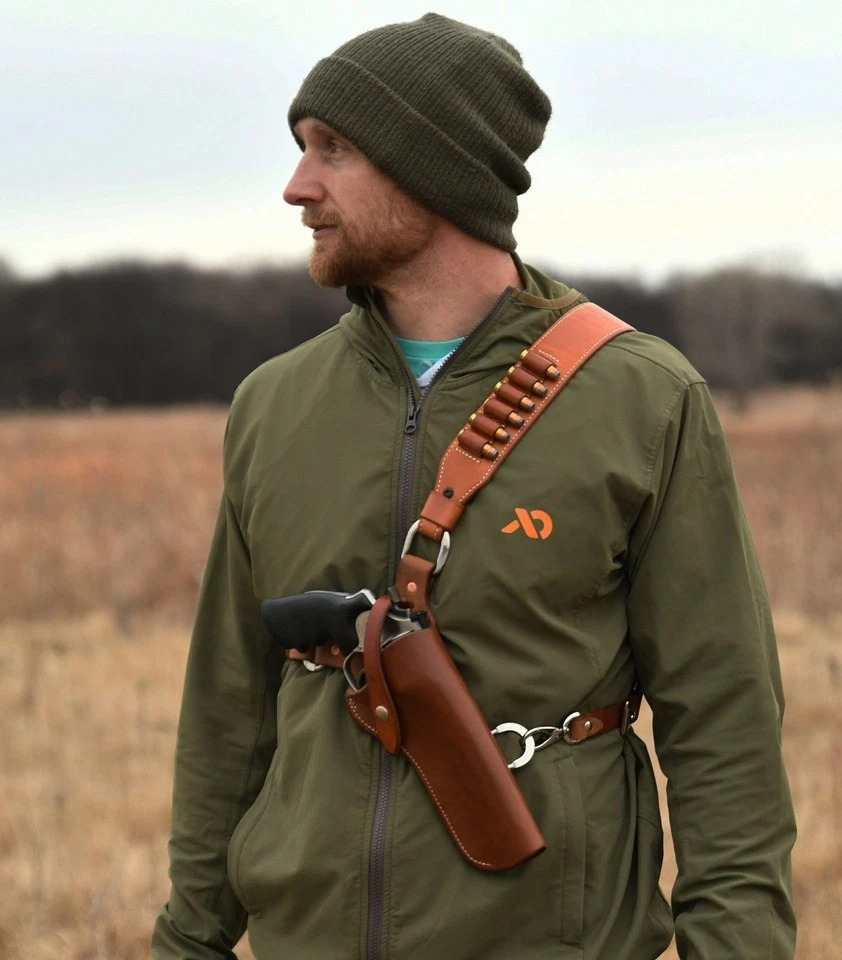 Brown Leather Shoulder Holster With Shell Loops Fits Smith & Wesson 629 N Frame - Image 2 of 4