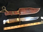 VERY NICE Vintage German Bowie Knife EDGE MARK Solingen Germany #472 Stag Handle — photo 2