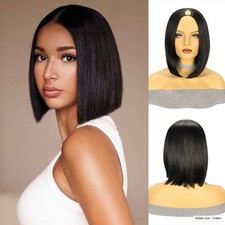 Short Straight BOB V-Part Synthetic Full Lace Wig for Women Daily Wear