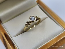 9ct Yellow Gold  Ring With Natural Diamond_ Size I1/2  _ Hallmarked