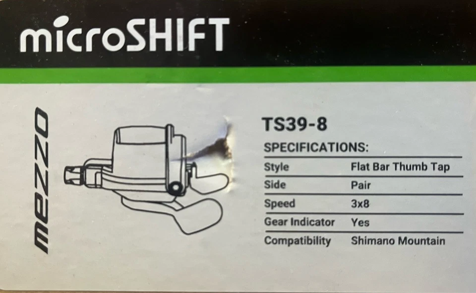 MicroSHIFT Mezzo TS39 3x8-speed Thumb Shifters - Image 2 of 4
