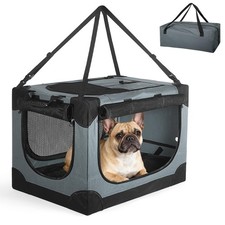 Soft Small Dog Crate - 24 inch Portable Travel Puppy Crate for Small Pets or ...