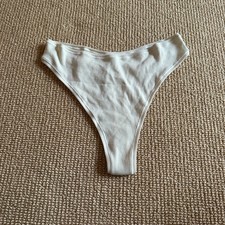 Skims Bone Cotton Rib Dipped Thong, Size 2X NWT