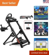 Fully Adjustable Sim Racing Wheel Stand for Logitech & Thrustmaster