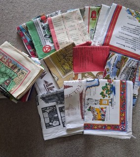 Joblot Vintage An New Cotton/linen Advertising Tea Towels upcycle Or Use