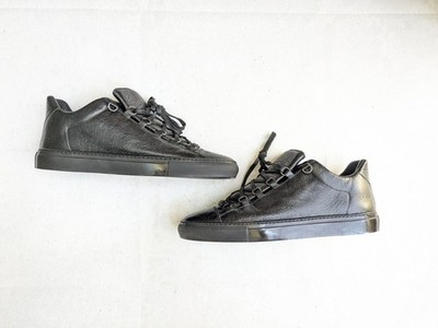 Balenciaga Arena Sneakers Black Men 11 44 Leather Low Top Shoes