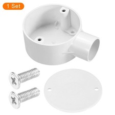 PVC Conduit Box Junction Box 1 Way 25mm with Cover M4 Screws Electrics Safety