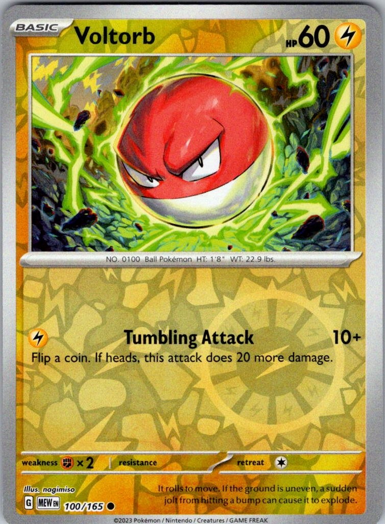 Voltorb 100/165 Common Professor Program Promos Pokemon Reverse Holo Near Mint