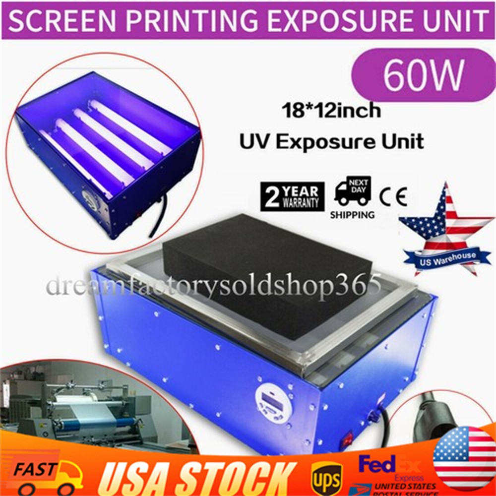 UV Exposure Unit 18x12" Screen Printing Machine Silk Screen Led Tube Plate Maker