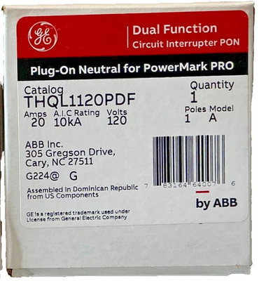 NEW GE THQL1120PDF 20A AFCI/GFCI Dual Function Plug-On Neutral Circuit Breaker