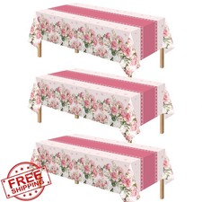 Kelool 3 Pack Pink Floral Tablecloth 54x108