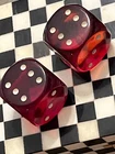 Art deco faturan bakelite dark cherry amber SUPER jumbo dice 041026dCEHZE